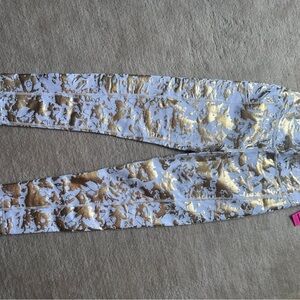 Stylish Gold and White Women's Jeans